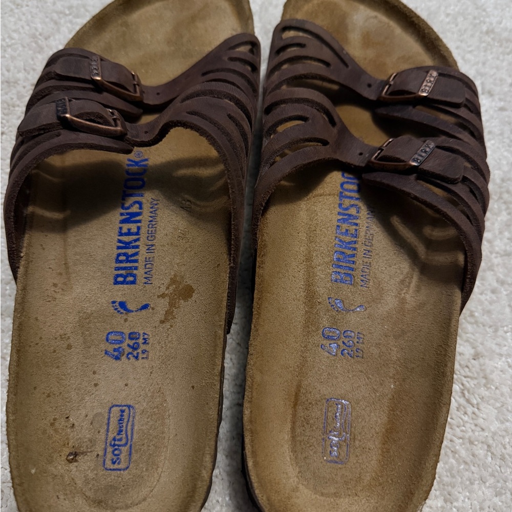 Birkenstock Dark Brown Slide Sandals